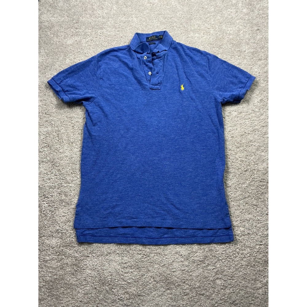 Polo Ralph Lauren Mens Classic Fit Blue Heather Short Sleeve Polo Shirt Size M